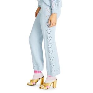 Loveshackfancy Blue Crochet Heart Toro Pants